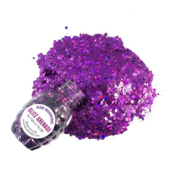 🦋B2G1🦋NEVA NUDE Cosmetic Glitter Glitz Grenade In Aloe Gel | BERRY MISCHIEVOUS | - Picture 1 of 5